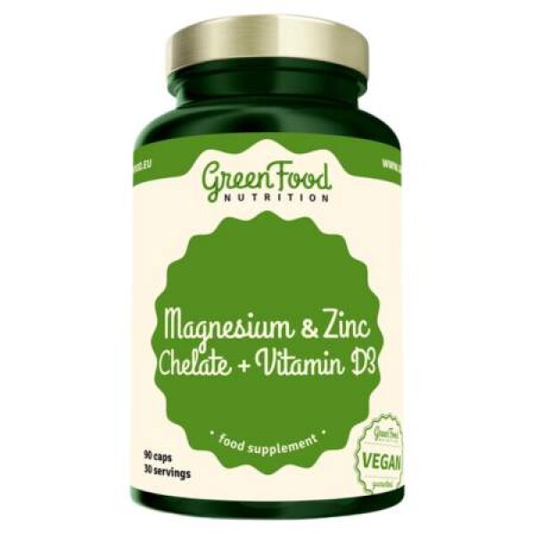 GREENFOOD Magnesium&zinc chelate + vitamín D3 90 kapsúl