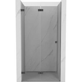 MEXEN/S - Lunar-F skladacie sprchové dvere ľavé 80, transparent, grafit metal 836-080-000-95-00-L