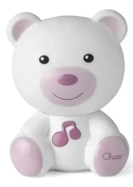 Chicco Nočná lampička Medvedík - ružová