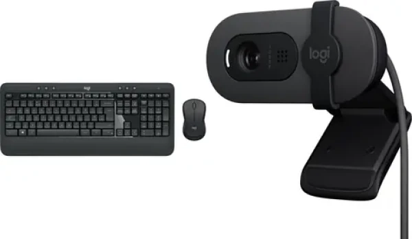 Logitech MK545 Advanced + Brio 100 / Sada klávesnice s myšou a webkamera / bezdrôtová / USB nanoprijímač