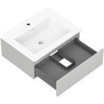 MEXEN/S - Rivel kúpeľňová skrinka 60 cm s umývadlom Otis, 1 šuplík, reliéf, šedá mat/biela mat 91A20-06023-1-BF62-W18M01