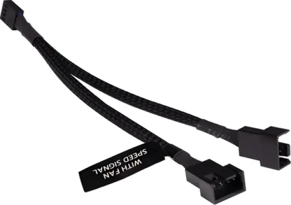 Alphacool Y-Splitter PWM čierna / Rozbočovací kábel / 4-pin na 2x 4-pin PWM / 15 cm (18676)