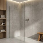 CERANO - Sprchová zástena Walk-in Onyx Round Ľ/P - 6 mm - chróm, transparentné sklo - 80x190 CER-670897