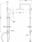 MEXEN/S - T22 chróm sprchový stĺp 798222293-00