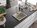 MEXEN/S MEXEN/S - Milo granitový drez 1 435 x 410 mm, béžová, + zlatý sifón 6505441000-69-G