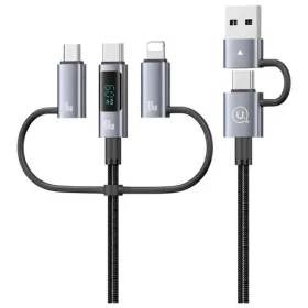 USAMS SJ71 čierna / Dátový kábel / 6v1 / 60W / Digitálny displej / 1,2 m (SJ713USB01)