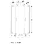 KERRA - Sprchovací kút Malibu SQ 100x100 (bez vaničky) 5907548123374