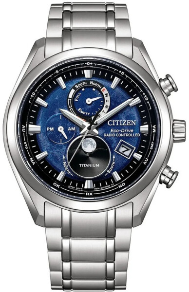 Citizen Tsukiyomi Moonphase Eco-Drive Radio Controlled Super Titanium BY1010-81L