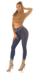 Sexy Highwaist Push-Up Skinny Jeans "Used Look" denimblue 44