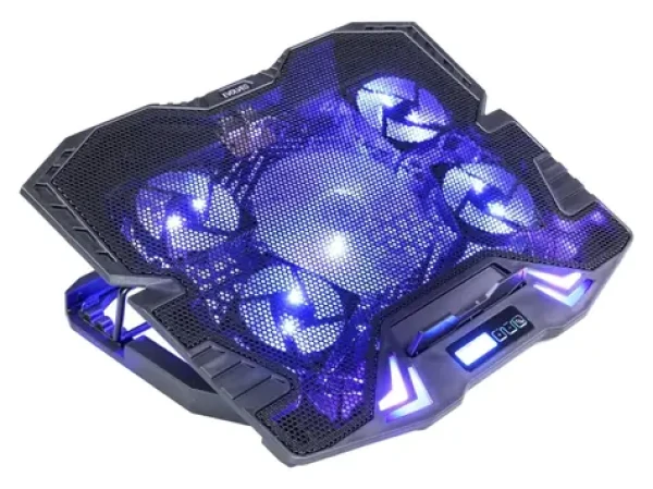Evolveo ANIA 5 čierna / chladiaci podstavec pod notebooky 11 "- 15.6" / 4X 60 mm 1x 120 mm / 1000-2500 RPM / modré sv. (ANIA5)