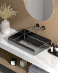 Umývadlo na dosku vo farbe gun metal SAT Aurum 55x38 cm bez prepadu SATAUR5538BGM SATAUR5538BGM
