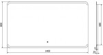 MEXEN - Nida zrkadlo s osvetlením 140 x 80, LED 600 9806-140-080-611-00