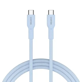 Canyon OnWire CCAP60CL modrá / Nabíjací kábel / USB-C - USB-C / opletený / 60W PD / 480 Mbps / 1 m (CND-CCAP60AB10LBL)