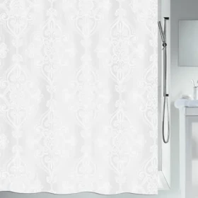 SPIRELLA Sprchový záves RIVOLI biela / 180 x 200 cm / vzorovaný / polyester