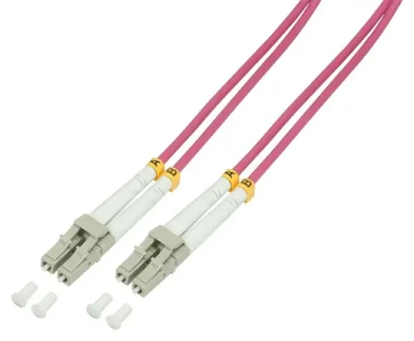 LogiLink OM4 LC-UPC fialová / Optický patch kábel / Duplex / Multimode / 20 m (FP4LC20)