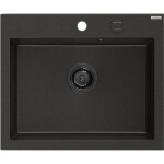 MEXEN/S MEXEN/S - Elix granitový drez 1-miska 600 x 500 mm, čierna/zlatá metalik, sifón čierna 6525601005-75-B
