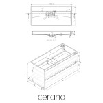 CERANO - Kúpeľňová skrinka Carole - čierna matná + umývadlo z lit. mramoru Vita - biela lesklá - 100x58x46 CER-669061