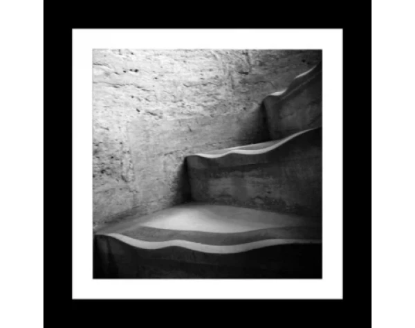 Rámovaný obraz Schody 20x20 cm, čiernobiely%