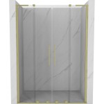 MEXEN/S - Velar L Duo posuvné sprchové dvere 160, transparent, zlatá kartáčovaná 871-160-003-02-55