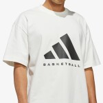 Tričko adidas Basketball T-Shirt (Gender Neutral) Off White/ Black M