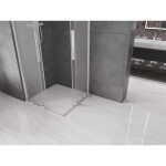 MEXEN/S - Velar Duo sprchovací kút, posuvné dvere 80 x 80, dekor, chróm 871-080-080-32-01