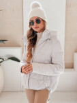 Dámska zimná bunda LOVEWARM krátka prešívaná s kapucňou biela FashionStreet TY5042 XL
