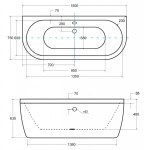 BESCO - Voľne stojaca vaňa VISTA (TURSI) - Farba - Biela, Rozmer vane - 150 × 75 cm VANTUR150