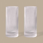 Ferm Living Vysoké poháre Ripple Clear 480 ml – set 2 ks