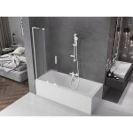 MEXEN/S - Velar L dvojkrídlová posuvná vaňová zástena 80 x 150, dekor, biela 896-080-003-31-20