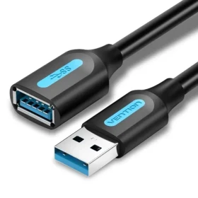Vention USB 3.0 čierna / Predlžovací kábel / USB-A (M) - USB-A (F) / 1 m (CBHBF)