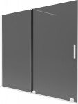 MEXEN/S - Velar dvojkrídlová posuvná vaňová zástena 180 x 150, grafit, biela 896-180-000-41-20