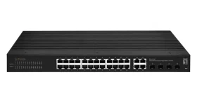 LevelOne IGS-2128 / Priemyselný switch / 24x GbE / 4X SFP/RJ45 Combo / L2 Managed (IGS-2128)