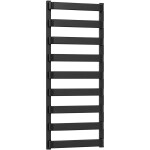 CERANO - Kúpeľňový radiátor Adriano - bočné pripojenie - 520 W - čierna matná - 1200x500 mm CER-395927