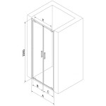 MEXEN - Exo sprchové dvere krídlové110, transparent, čierna 8182-110-000-70-00
