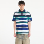 Tričko FRED PERRY Striped Relaxed Polo Shirt Deep Mint M