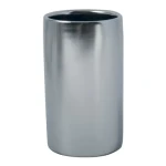 Spirella TUBE-Matt kelímok na kefky matne strieborný / keramika (7610583227539)