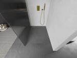 MEXEN/S - Kioto Sprchová zástena WALK-IN 90 x 200, prúžky 8 mm, zlatá 800-090-101-50-09