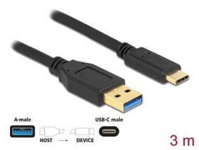 DeLock Kábel USB 3.2 Gen 2 A (M) - USB 3.2 Gen 2 C (M) 3.0m čierna (84006)