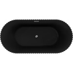 MEXEN/S - Paola voľne stojaca vaňa reliéf 170 x 80, čierna mat, sifón a prepad chróm 52721708071-01