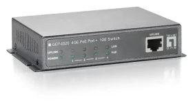 LevelOne PoE switch 5x GbE (4X PoE) 65W / Switch / Unmanaged / plastové telo (GEP-0520)