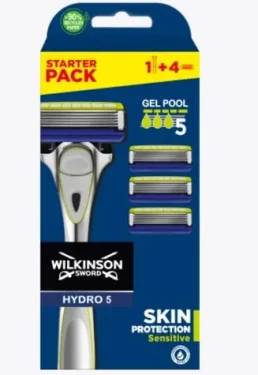Wilkinson Hydro5 Skin Protection Sensitive Clampac holiaci strojček + náhradná hlavica 4ks (WPS037)