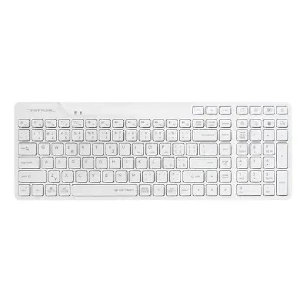 A4Tech FStyler FBK27C AS biela / Bezdrôtová klávesnica / CZ layout / Bluetooth / 2.4GHz USB-A Nano prijímač (FBK27CAS-WH)