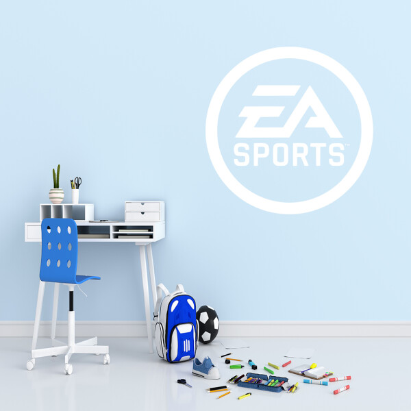 Veselá Stena Samolepka EA Sports Farba: biela, Veľkosť: 80 x 80 cm