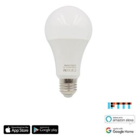 IQtech SmartLife WB009 Wi-Fi LED RGBW žiarovka E27 10W / 110-260V / 900lm / 2700-6500K / teplá biela + RGB / IP20 / 2.4Ghz (IQ00120)