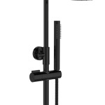 INVENA - Sprchový stĺp s batériou, Alonia Trend, čierny lesk AU-70-D04-V