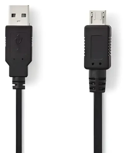 Nedis USB 2.0 kábel čierna / Kábel USB / USB-A - Micro-A / 480 Mbps / 2 m (CCGP60400BK20)