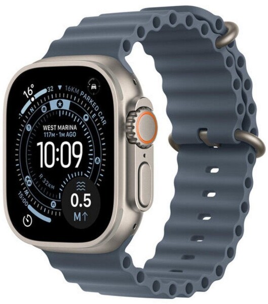 Apple Apple Watch Ultra 3 49 mm Ocean Band nerusejosa terauda / zila - Viedpulkstenis Ultra 3 MEWH4ET/A (195950608762)
