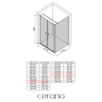 CERANO - Sprchovací kút Antelo L - Ľ/P - 6 mm - chróm, transparentné sklo - 104x70 - otočný CER-666616