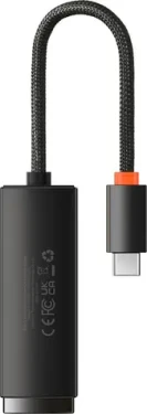 Baseus WKQX000301 Lite Series Sieťový adaptér USB-C (M) - RJ45 (F) čierna / 1000Mbps (WKQX000301)