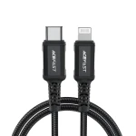 Acefast C4-01 čierna / Dátový kábel / USB-C - Lightning / 1,8 m / PD 30W (3A) / 480 Mb/s